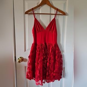 Double Crazy Short Red Dress Size S
